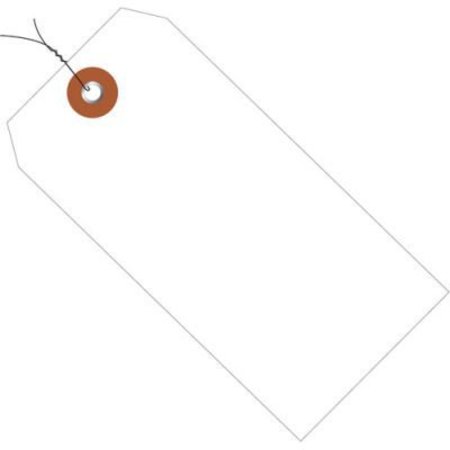 BOX PACKAGING Global Industrial„¢ Plastic Shipping Tag Pre Wired#5, 4-3/4"L x 2-3/8"W, White, 100/Pack G26050W